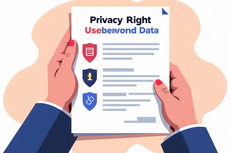 Illustrazione di una persona che tiene in mano un documento con i diritti sulla privacy