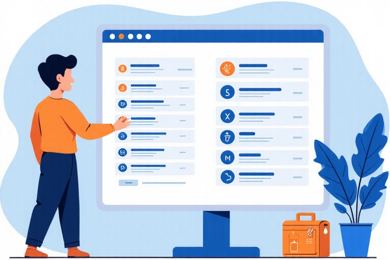 Illustrazione di un utente che gestisce le proprie preferenze sui dati